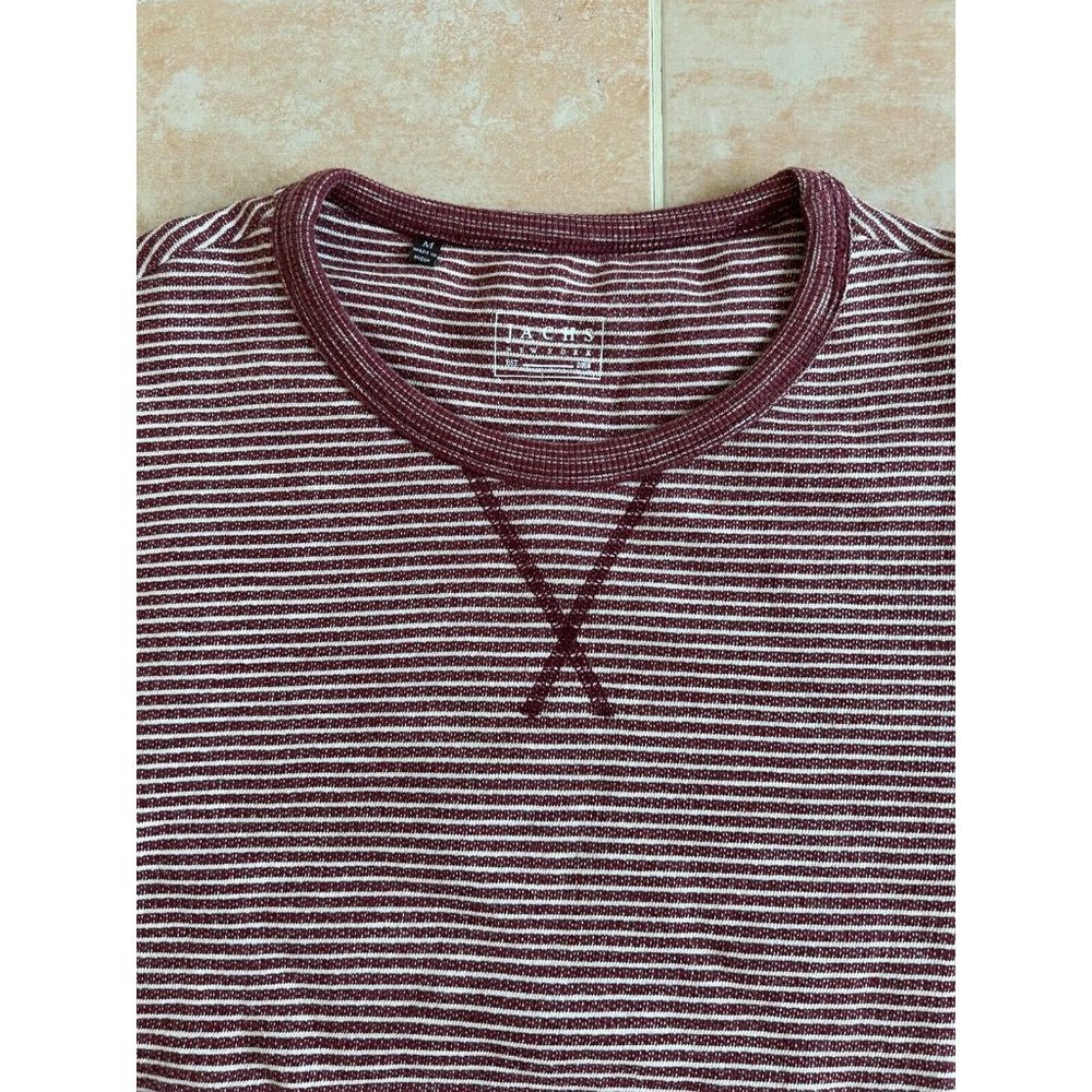 Jachs New York Sweatshirt Burgundy striped white cotton blend‎  Men size M - Picture 2 of 7